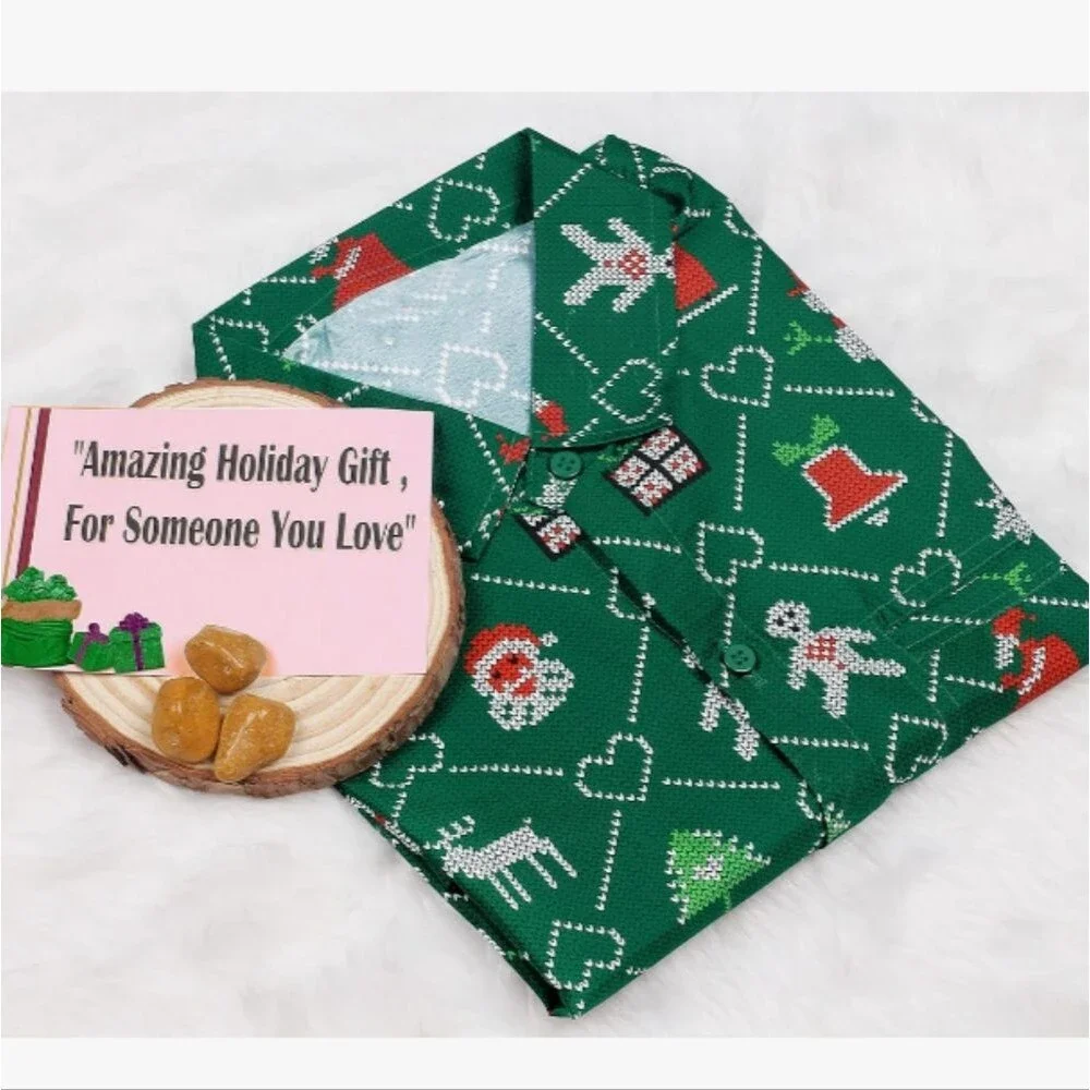 LA LEELA Hawaiian Style Ugly Christmas Sweater Shirt Size 3X NWOT P2P 31 In